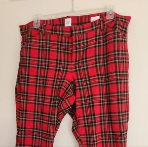 Gap Red Plaid Ankle Pants